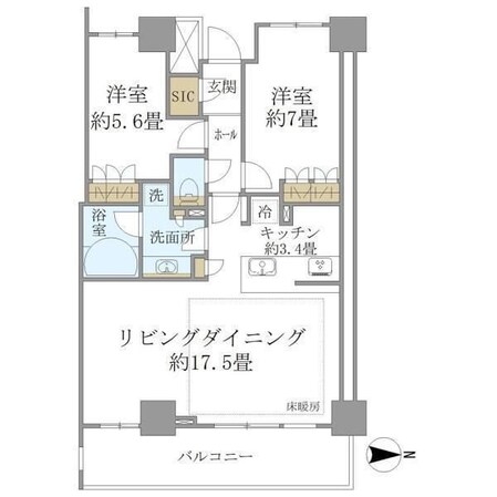 Ｂｒｉｌｌｉａ　Ｔｏｗｅｒ　ＫＡＷＡＳＡＫＩの物件間取画像